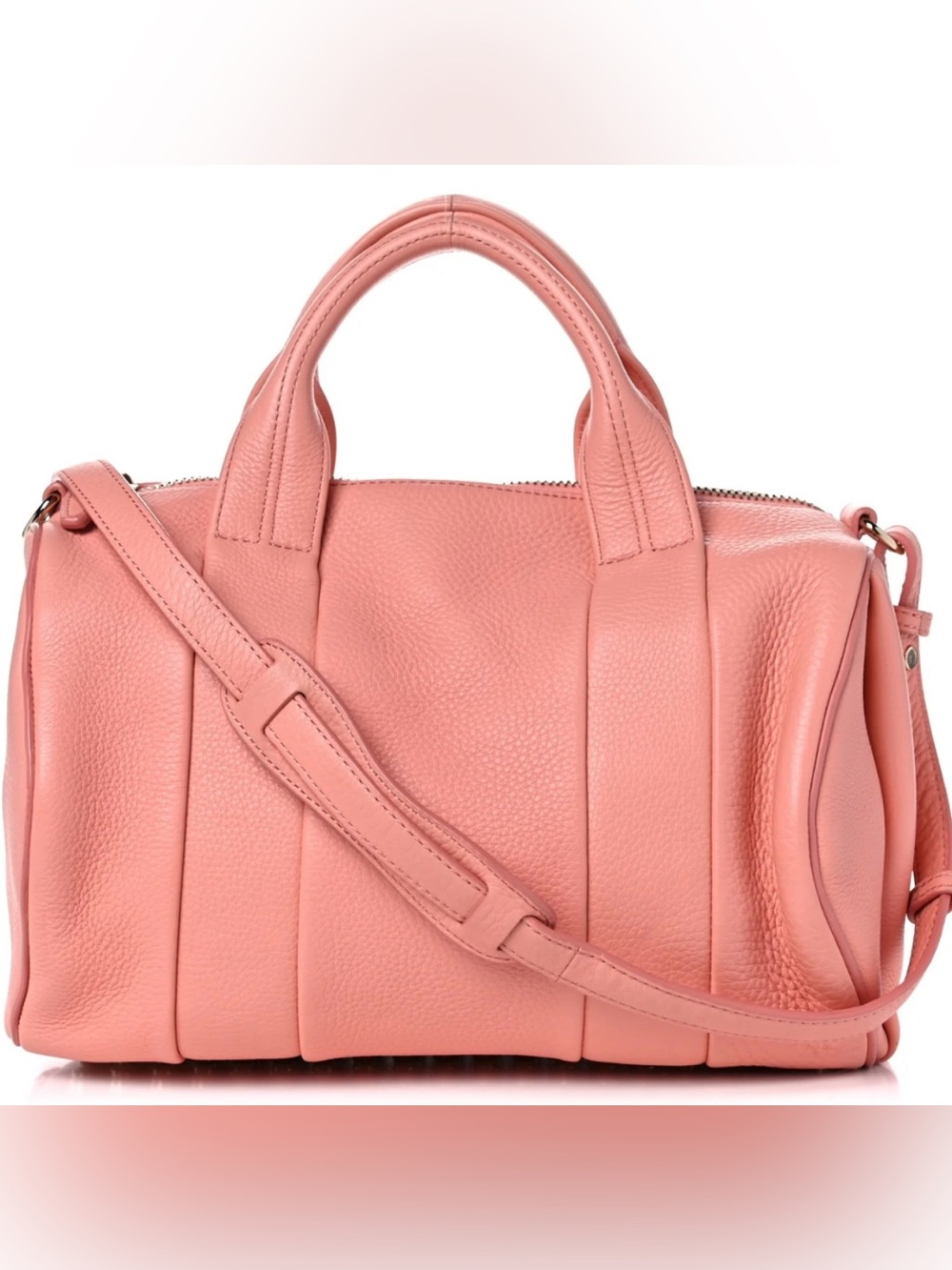 NWT authentic ALEXANDER WANG Pebbled Lambskin Rocco Nectar silver  Hardware